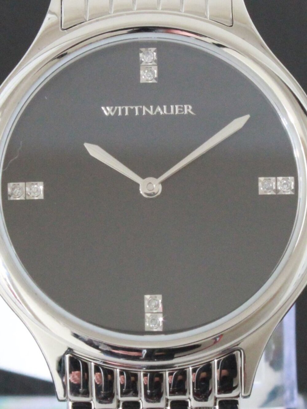 Wittnauer Ladies Quartz Watch 8 Hand Set Diamonds Minimalist Dial 34mm - Picture 10 of 12